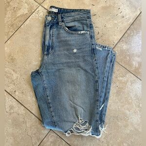 Garage mom jeans with rips